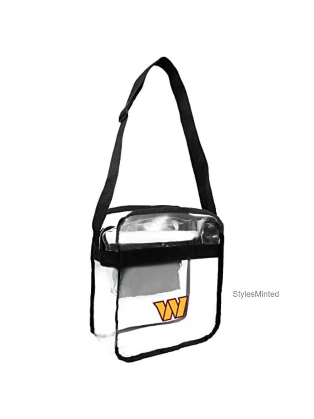 NFL Clear Crossbody Carryall Stadium Approved Bag with Adjustable Strap
